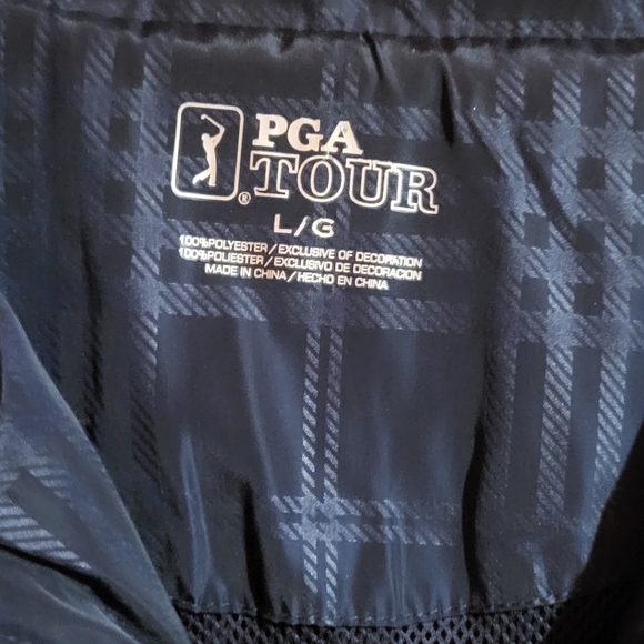 PGA Tour Quarter Zip Long Sleeve Rain Golf Jacket in Navy Size Large - Picture 3 of 3